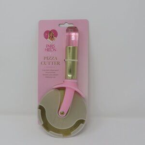 (#125) Paris Hilton Stainless Steel Pizza Cutter with Pink Jewel Shaped Handle